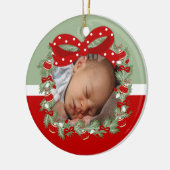 Weihnachtskranz (2 Seiten) Personalisiert Keramikornament (Links)