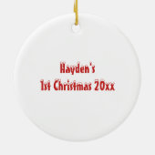 Weihnachtskranz (2 Seiten) Personalisiert Keramikornament (Hinten)