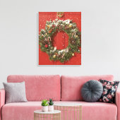 Weihnachtskranz an einer Tür Leinwanddruck (Insitu (Wohnzimmer))