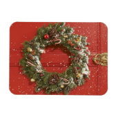 Weihnachtskranz an einer Tür Magnet (Horizontal)