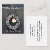 Weihnachtskranz an Tür neue Adresse Begleitkarte (Vorne/Hinten)