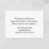 Weihnachtskranz an Tür neue Adresse Begleitkarte (Rückseite)