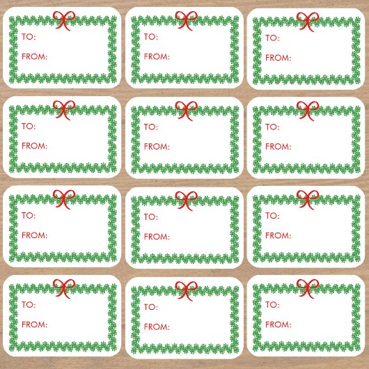 Weihnachtskranz 'An und Von' Aufkleber Etiketten