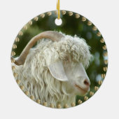 Weihnachtskranz Angoraziege Keramik Ornament (Hinten)