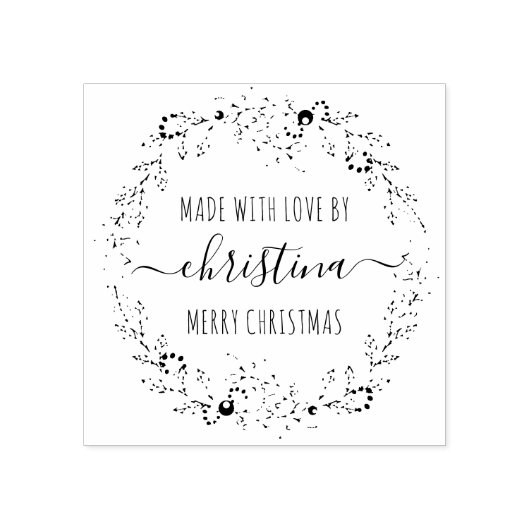 Weihnachtskranz aus Liebe Personalisiert Gummistempel (Prägung)