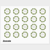Weihnachtskranz - Baby Shower Exlibris Runder Aufkleber (Blatt)