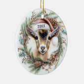 Weihnachtskranz Babyziege  Keramik Ornament (Rechts)