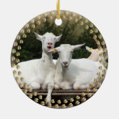 Weihnachtskranz Babyziege  Keramik Ornament (Hinten)