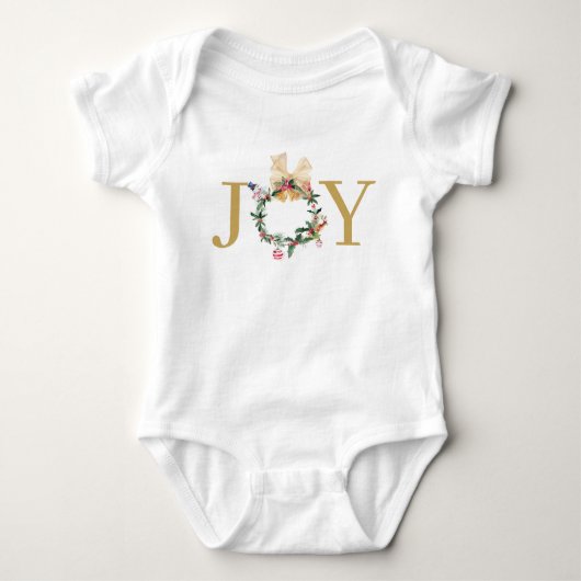 Weihnachtskranz Begrüßung Baby Strampler (Vorderseite)