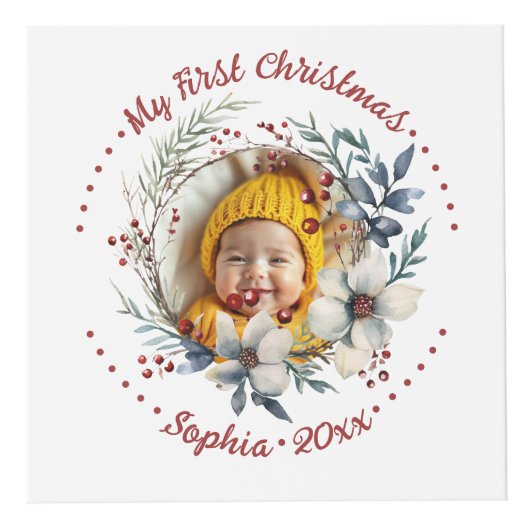 Weihnachtskranz, Blume und Beeren Foto würfeln Würfel (Rechts)