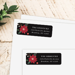 Weihnachtskranz-Blumen-Urlaub-Adresse-Etikett