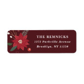 Weihnachtskranz-Blumen-Urlaub-Adresse-Etikett (Vorne)