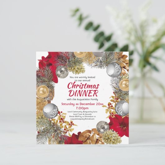 Weihnachtskranz CORPORATE Einladung (Stehend Vorderseite)