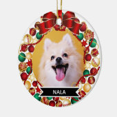 Weihnachtskranz Custom Dog Pet Foto Keramik Ornament (Links)