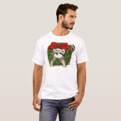 WeihnachtsKranz-Dekoration und Waschbär T-Shirt (Vorne ganz)