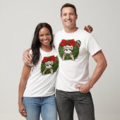 WeihnachtsKranz-Dekoration und Waschbär T-Shirt (Unisex)