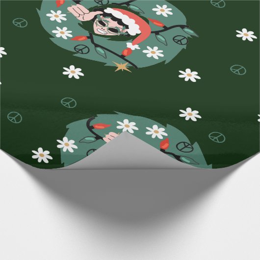 Weihnachtskranz der 1970er Jahre - Alien Geschenkpapier (Ecke)