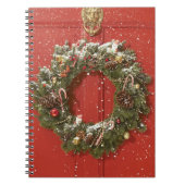 WeihnachtsKranz, der an einer Tür hängt Notizblock (Vorderseite)