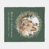 Weihnachtskranz der Modernfamilie Foto Fleecedecke (Vorderseite (Horizontal))
