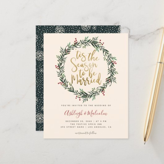 Weihnachtskranz der Saison - Hochzeit (Vorderseite/Rückseite Beispiel)