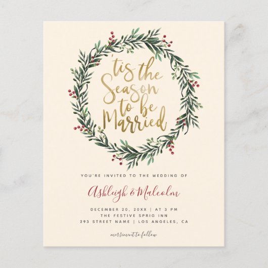 Weihnachtskranz der Saison - Hochzeit (Vorderseite)