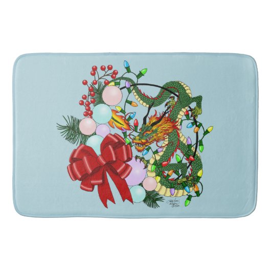 Weihnachtskranz des chinesischen Drachen Badematte (Vorderseite)