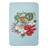 Weihnachtskranz des chinesischen Drachen Badematte (Vorderseite Vertikal)