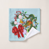 Weihnachtskranz des chinesischen Drachen Badhandtuch Set (Waschlappen)