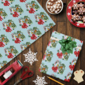 Weihnachtskranz des chinesischen Drachen Geschenkpapier