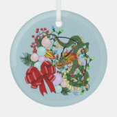 Weihnachtskranz des chinesischen Drachen Ornament Aus Glas (Vorderseite)