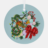 Weihnachtskranz des chinesischen Drachen Ornament Aus Glas (Rückseite)