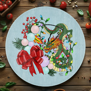 Weihnachtskranz des chinesischen Drachen Schneidebrett