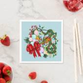 Weihnachtskranz des chinesischen Drachen Serviette (Beispiel)