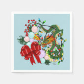 Weihnachtskranz des chinesischen Drachen Serviette (Vorderseite)