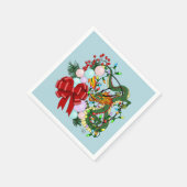 Weihnachtskranz des chinesischen Drachen Serviette (Ecke)