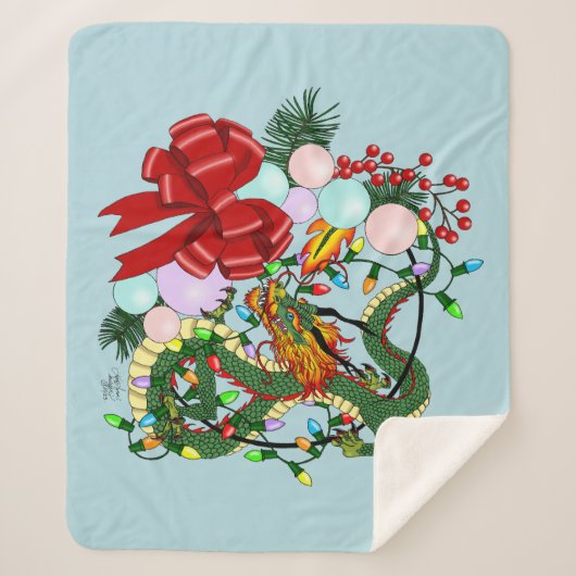 Weihnachtskranz des chinesischen Drachen Sherpadecke (Vorderseite)