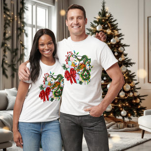 Weihnachtskranz des chinesischen Drachen T-Shirt