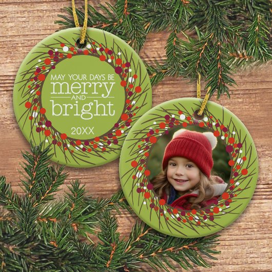 Weihnachtskranz: Doppelseitig Keramikornament