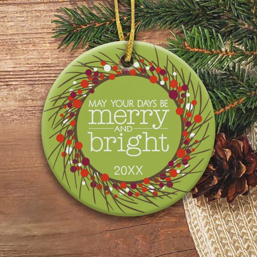 Weihnachtskranz: Doppelseitig Keramikornament