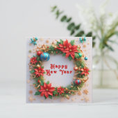 Weihnachtskranz Einladung (Stehend Vorderseite)