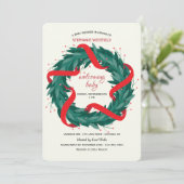 WeihnachtsKranz-Einladung Einladung (Stehend Vorderseite)