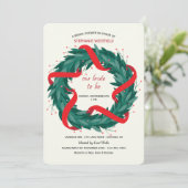 WeihnachtsKranz-Einladung Einladung (Stehend Vorderseite)