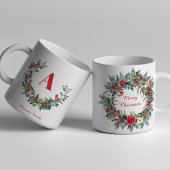 Weihnachtskranz, einzigartiges Familienrottongramm Zweifarbige Tasse