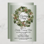Weihnachtskranz Elegantes Party Einladung (Vorne/Hinten)