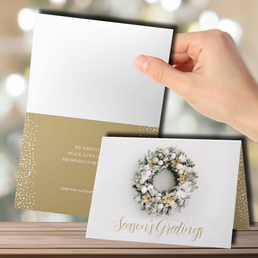 Weihnachtskranz-Faltenkarte Feiertagskarte