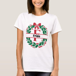 Weihnachtskranz Familie Matching Name Brief F T-Shirt