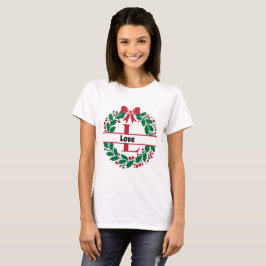 Weihnachtskranz Familie Matching Name Brief J T-Shirt