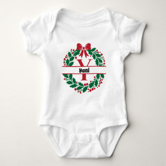 Weihnachtskranz Familie Matching Name Brief Y Baby Strampler