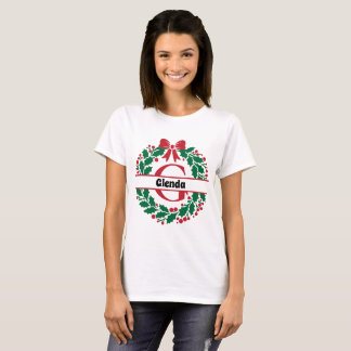 Weihnachtskranz Familie Matching Name Buchstabe G T-Shirt