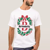 Weihnachtskranz Familie Matching Name Letter B T-Shirt (Vorderseite)